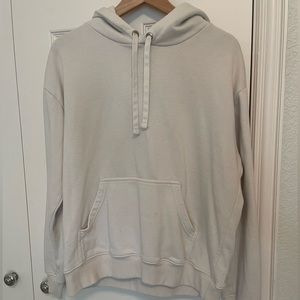 US small, cozy cream hoodie.